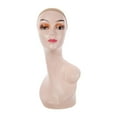 thumbnail image 2 of Female Bald Mannequin Head Display Model Long Neck with Makeup Professional 19inch Holder Manikin for Hairpieces s Making Styling Orange with Shoulder, 2 of 8