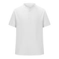 thumbnail image 3 of Men's Short Sleeve Shirts Short Sleeve Button Up Men Men's Linen Shirts Short Sleeve Mens White Button Up Short Sleeve Clearance Items for Men, 3 of 5