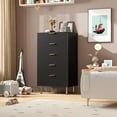 thumbnail image 5 of Kselythan Fluted 5 Drawer Dresser, 48inch Tall Modern Chest of Drawers with Deep Drawers and Wide Top, Wooden Dresser Organizer for Bedroom，Living Room, Hallway, Kids Room, 5 of 8
