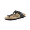 thumbnail image 1 of Women's Cork Thong Footbed Sandals Slide Sandals For Women With Adjustable Strap Buckle Open Toe Beach Sandals, 1 of 5