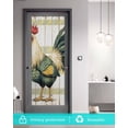 thumbnail image 5 of Window Privacy Film Sage Green Rooster Stained Glass Window Film Decorative Sun Block Window Cover Vintage Animals Wooden Watercolor Window Clings Static Adhesive Sticker for Bathroom 35.4"x78.7", 5 of 7