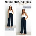 thumbnail image 5 of Xuanfei Women Solid Color High Waist Tie Waisted With Pockets Straight Leg Pants, 5 of 7