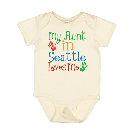 

Inktastic My Aunt in Seattle Loves Me Gift Baby Boy or Baby Girl Bodysuit