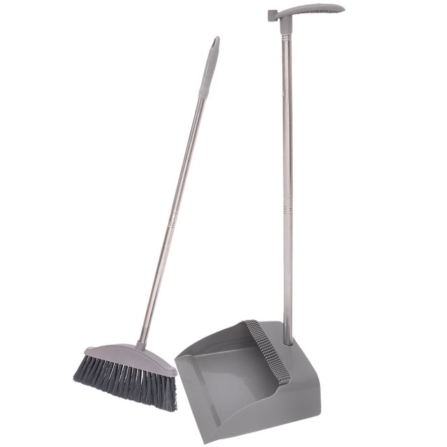 unbranded 1Jgo Escoba Con Recogedor Mango Largo Para Uso En Hogar Con Material Plástico Y Acero