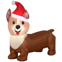 Gemmy Christmas Airblown Inflatable Corgi Dog, 2.5 ft Tall, Brown