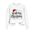 thumbnail image 5 of HOMBOM Womens Sweatshirts White Merry Crewneck Cozy Xmas Essentials Graphic Sweatshirt for Ladies Christmas, 5 of 5