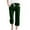 Green, variant on Kovlvoll Plus Size Pants for Women Cotton Linen Wide Leg Elastic Drawstring High Waist Casual Capris Pant with Pockets