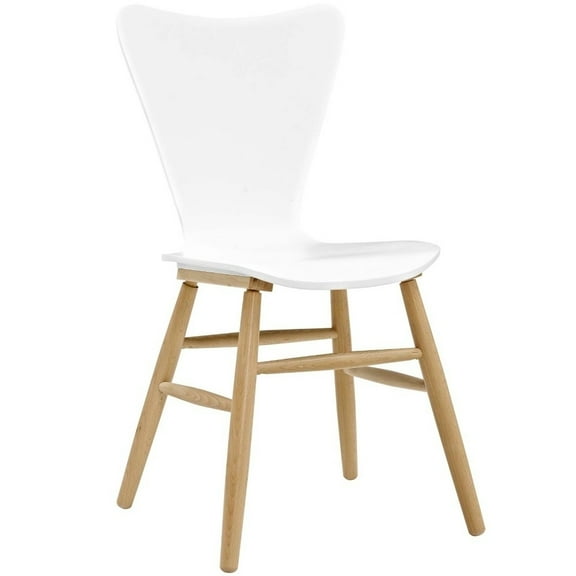 Modway Cascade Wood Dining Chair in White