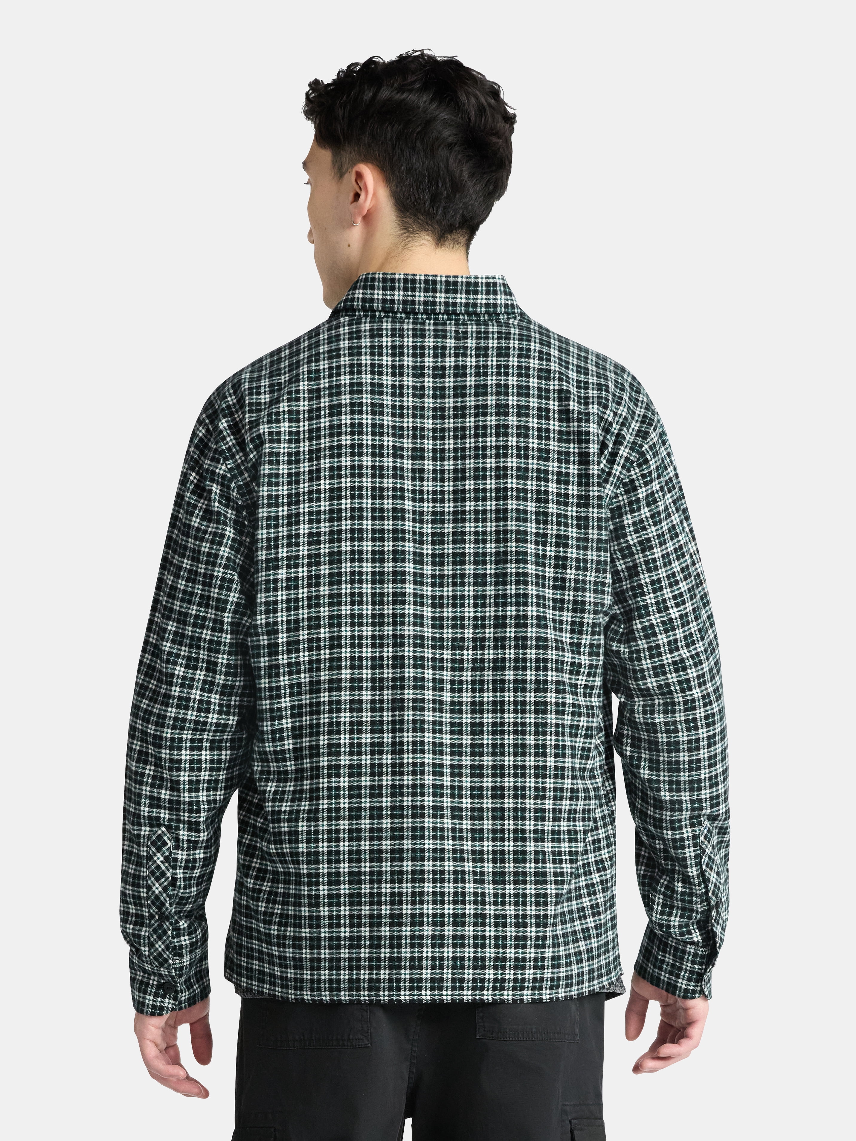 No Boundaries Cotton Long Sleeve Flannel Shirt, Men's & Big Men's XS-5XL