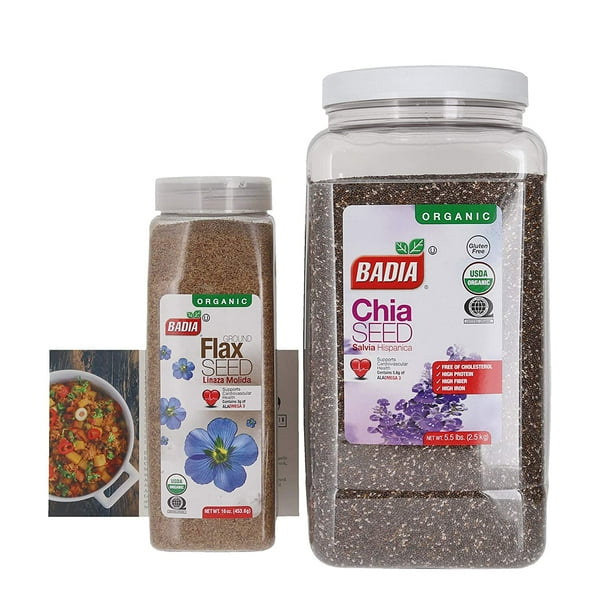 Badia Organic Ground Flax Seed and No Gluten Badia Organic Chia Seed