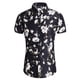 thumbnail image 1 of Camisas Para Hombre Manga Larga Regular Fit Hombres Moda Primavera Verano Casual Manga corta Turndown Neck Impreso Camisetas Top Blusa (Black, XL), 1 of 4