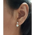 thumbnail image 4 of Gaspara Women's October Birthstone Earring Round Cut Fire Opal 14K Yellow Gold Finish Silver, 4 of 5