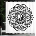 thumbnail image 4 of Ambesonne Japanese Shower Curtain, Ying Yang Black White, 69"Wx84"L, Black White, 4 of 5