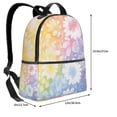 thumbnail image 3 of Lightweight Backpack With Adjustable Shoulder Strap Empty Bag Upright 12×14.5in For Weekend Holiday Travel Hiking White Tie-Dye Background Rainbow Colors_4, 3 of 5