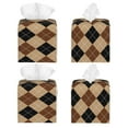 thumbnail image 2 of Rocae Argyle of brown for High-grade Leather Tissue Box, Exquisite Fashionable Design, Office Tissue Box, Waterproof Family Tissue Box, 2 of 7