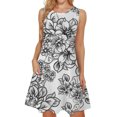 thumbnail image 1 of RWJDXD RWJDXD Ample et Confortable en Été Robe pour Femme Col Rond Robe à Manches Courtes Motif Floral Jupe Sans Manches Jupe d'Été Ample et Respirante Robe de Soirée pour Femme, 1 of 7