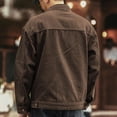 thumbnail image 4 of TFEOQRY Men's Denim Jacket Button Down Long Sleeve Stylish Casual Work Jean Shirts with Pockets Coffee, 4 of 6