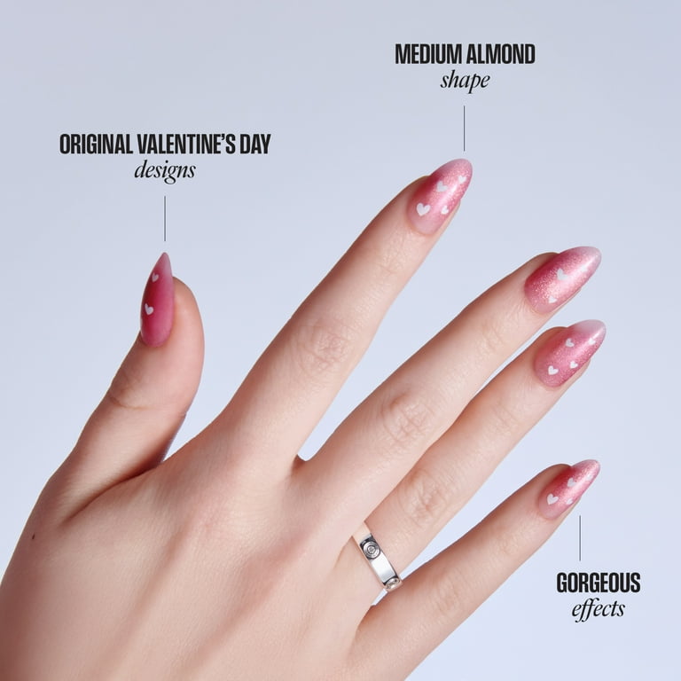 KISS LOVE Valentine's Day Press On Nails Almond, 'My Forever