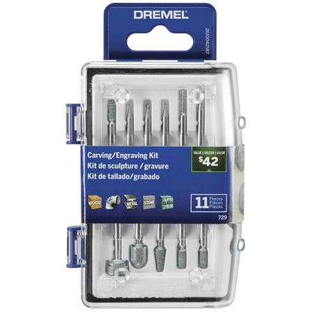Dremel 729-02 Carving & Engraving Rotary Tool Accessory Micro Kit for Wood, Metal, and Glass, 11 Pieces