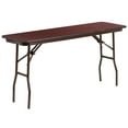 thumbnail image 3 of Emma + Oliver 5-Foot Mahogany Melamine Laminate Folding Training/Seminar Table - Event Table, 3 of 12