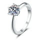 thumbnail image 4 of Anillo de plata de ley 925 para mujer, oro pt950, 50 puntos, 1 quilate, moissanita, seis garras, anillo en T con lunares, accesorio de moda, 4 of 5