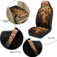 thumbnail image 6 of Xixirimido Car Seat Protection Set 5 Pieces Breathable PU Leather Front Seat Covers with Seat Belt and Console Covers Universal Fits Most Cars, Cat and Sunflower, 6 of 8