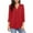 Red, variant on Turilly Plus Size Women Casual Loose Pullover V-Neck Top Solid Color Shirt
