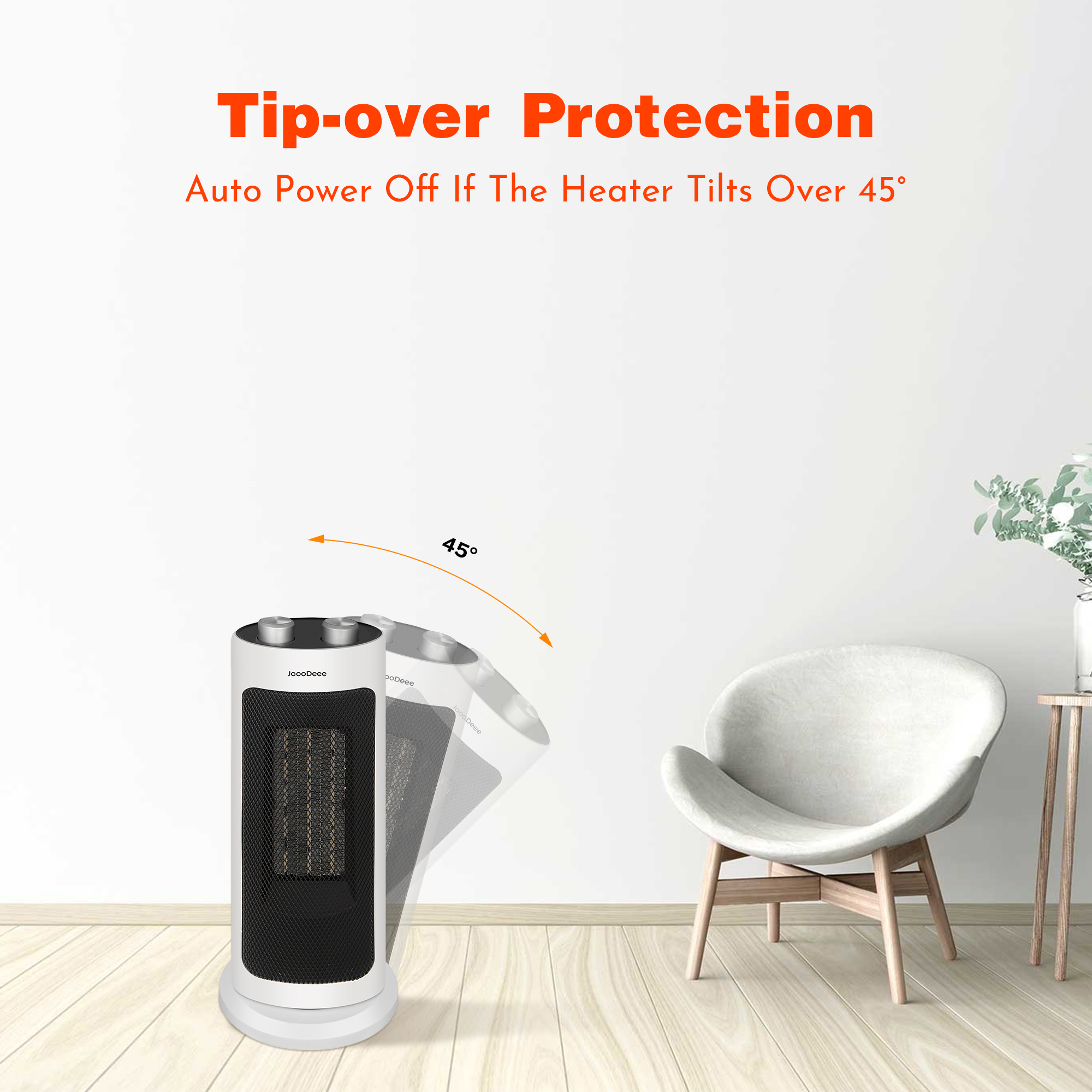 JoooDeee Space Heater, Fast Quiet Heating, 1500Wu00261000W Modes, Electric  heater Overheating u0026 Tip-Over Protection, Whiteu0026Black - Walmart.com