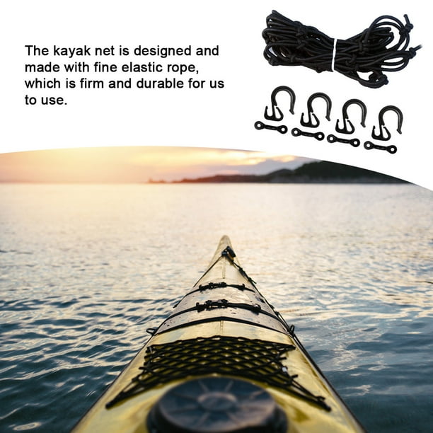 Kayak Deck Cargo Net Portable Universal Nets Trailer Automotive Canoe Water  Bottle Bag Storaging Bungee Mesh Accessories with Pad Eye