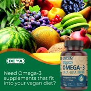 Deva Vegan Omega-3 DHA Softgels, 90 Ct