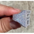 thumbnail image 3 of Men's Real Solid 925 Sterling Silver Initial Letter F Iced Baguette Flooded Out Big Hip Hop Ring Size 9, 3 of 8