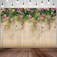 thumbnail image 3 of Floral Party Backdrop,7X5Ft Rosemary Flower With Butterfly Rustic Wooden Photography Background Garden Party Event Decoration, 3 of 4