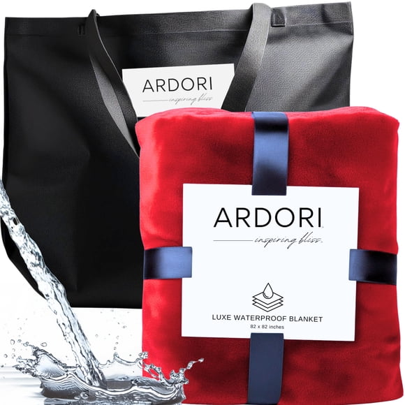 Manta impermeable ARDORI King 208 x 208 cm rojo y negro