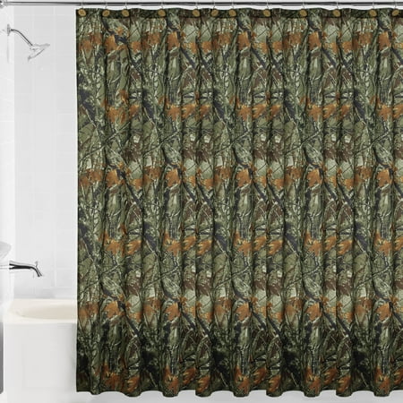 Mainstays Ozark Trail 70 X 72 Green Brown Camo Fabric Shower