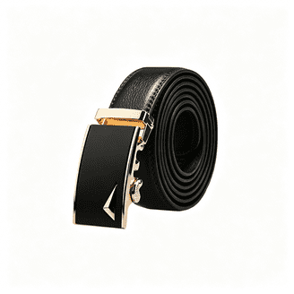 Allegra K Men's Automatic Buckle Ratchet Business Dress Leather Belt, Size: 50 3/8-53 1/8inches/ 145cm, Black