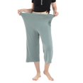 thumbnail image 4 of IDALL Capri Pants Sweatpants Women Capri Pants For Plus Size Cotton Pants For Comfortable Cropped Pants 3XL 7XL Baggy Pants Plus Size Pants Green 3XL, 4 of 8