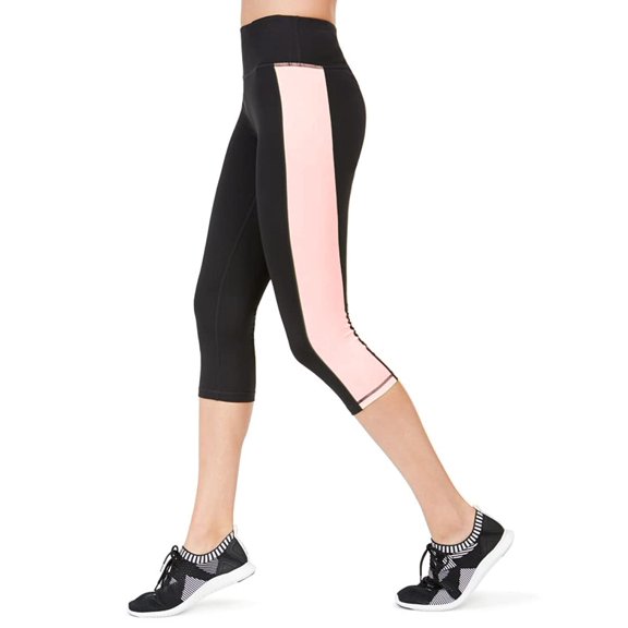 ID Ideology Women's Essentials Colorblocked Cropped Leggings Black Size X-Large