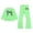 Green*, variant on RUTAYY Girls 2 Piece Casual Outfit Crew Neck Long Sleeve Graphic Print Tops Elastic Waist Flare Pants Kids Daily Playwear Dark Green