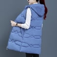 thumbnail image 3 of Mujeres moda con capucha cremalleras delgadas sin mangas cremallera sólido cálido abrigo Tops chaleco Fridja  qr787, 3 of 4