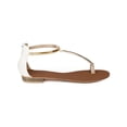 thumbnail image 2 of Qupid AG49-Ledge-12 Women Leatherette Metallic T-Strap Toe Ring Flat Sandal, 2 of 5