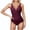 Dark Purple #081, variant on Tummy Control Swimsuits for Women One Piece Modest Slimming Bathing Suit Crissover Ruched Full Coverage Cute Swimwear Turquoise L