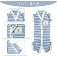 thumbnail image 5 of TONY HOBY Pet Dog Pajamas Stripes 4 Legged Dog Pjs Jumpsuit Soft Cotton Dog Clothes for Male Dog Blue, M, 5 of 10