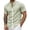 Army Green#14, variant on Yteetum Summer Mens Shirts Collar Neck Short Sleeve Button Down Tops Casual Striped Printed Lightweight Comfy Vacation Travel T Shirts