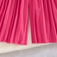 thumbnail image 6 of LEKWK Girls Elegant 2-Piece Set Short Sleeve Button-Down Ruffle Peplum Shirt Pleated Wide Leg Culottes Solid Color formal Party Clothing, 6 of 8