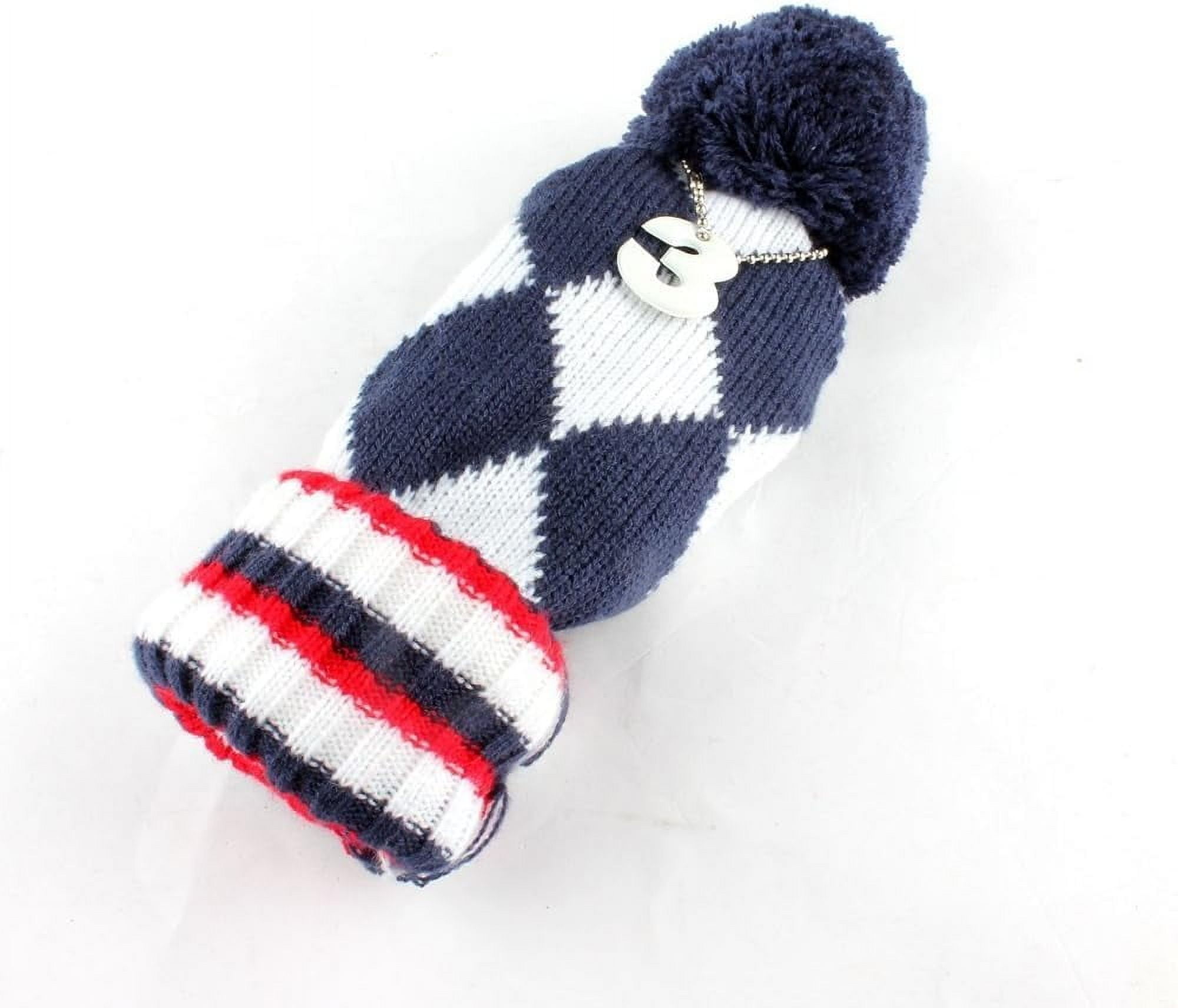 3 pcs/Set Golf Club Pom Pom Knit Cover for Driver, Fairway Wood and Hybrid HeadCovers