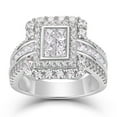 thumbnail image 3 of Silver & Stone Jewels Women Princess Cut Pretty Cluster Wedding Ring Cubic Zirconia 14k White Gold Plated, 3 of 5
