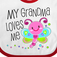 thumbnail image 4 of Inktastic My Grandma Loves Me Cute Dragonfly Boys or Girls Baby Bib, 4 of 4