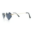 thumbnail image 6 of Retro Dazed Cute Nifty Pixel Heart Rimless Sunglasses Gold - Black, 6 of 8