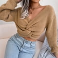 thumbnail image 5 of Womens Fall Fashion 2022! QLEICOM Sweaters for Women, Women's Fashion Casual Colorful Long Sleeve Off Shoulder Knit Sweater Crew Neck Sweater On Clearance, 5 of 6