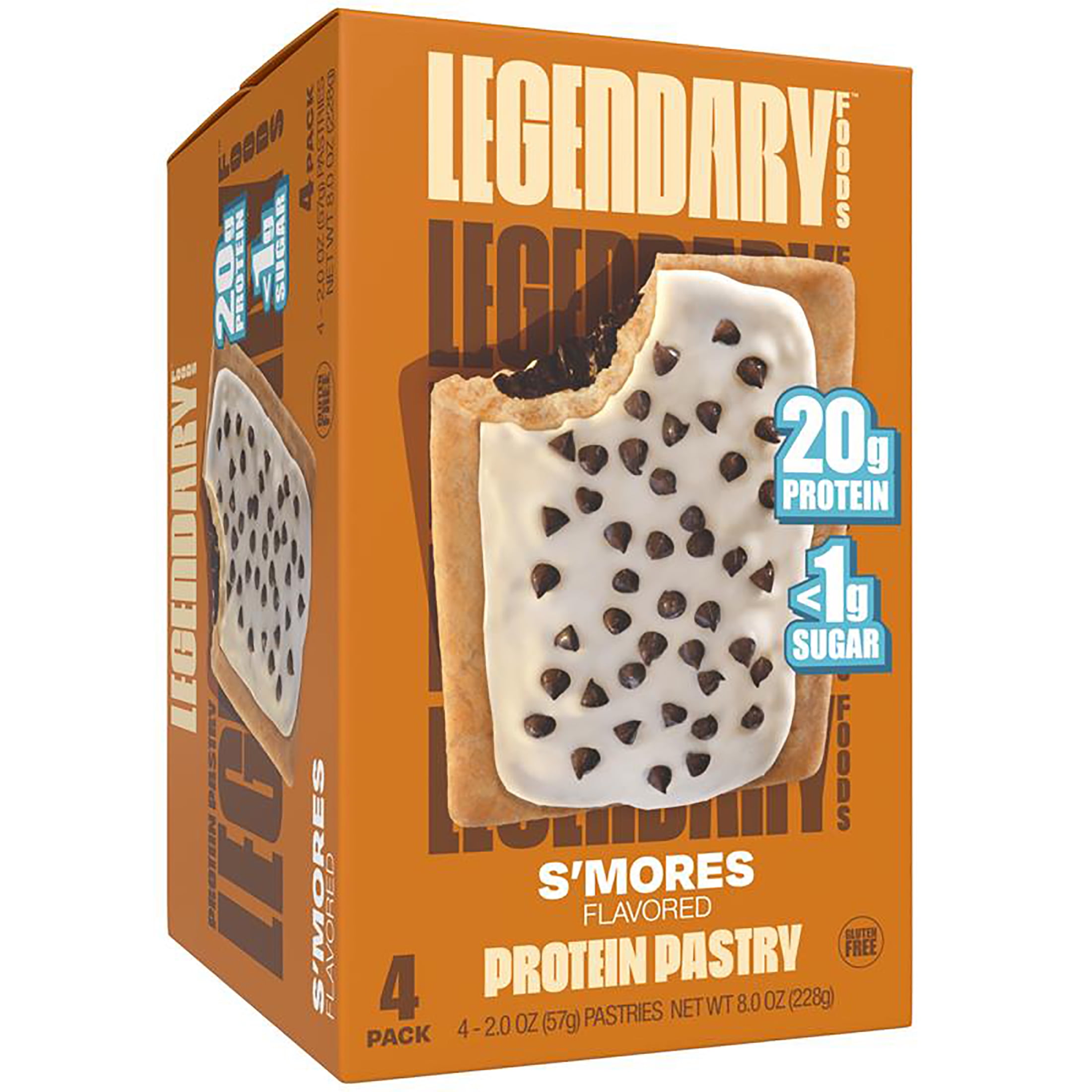 (4 pack) Legendary Foods Gluten Free and Keto Friendly Protein Pastry - S'mores - 8oz/4ct